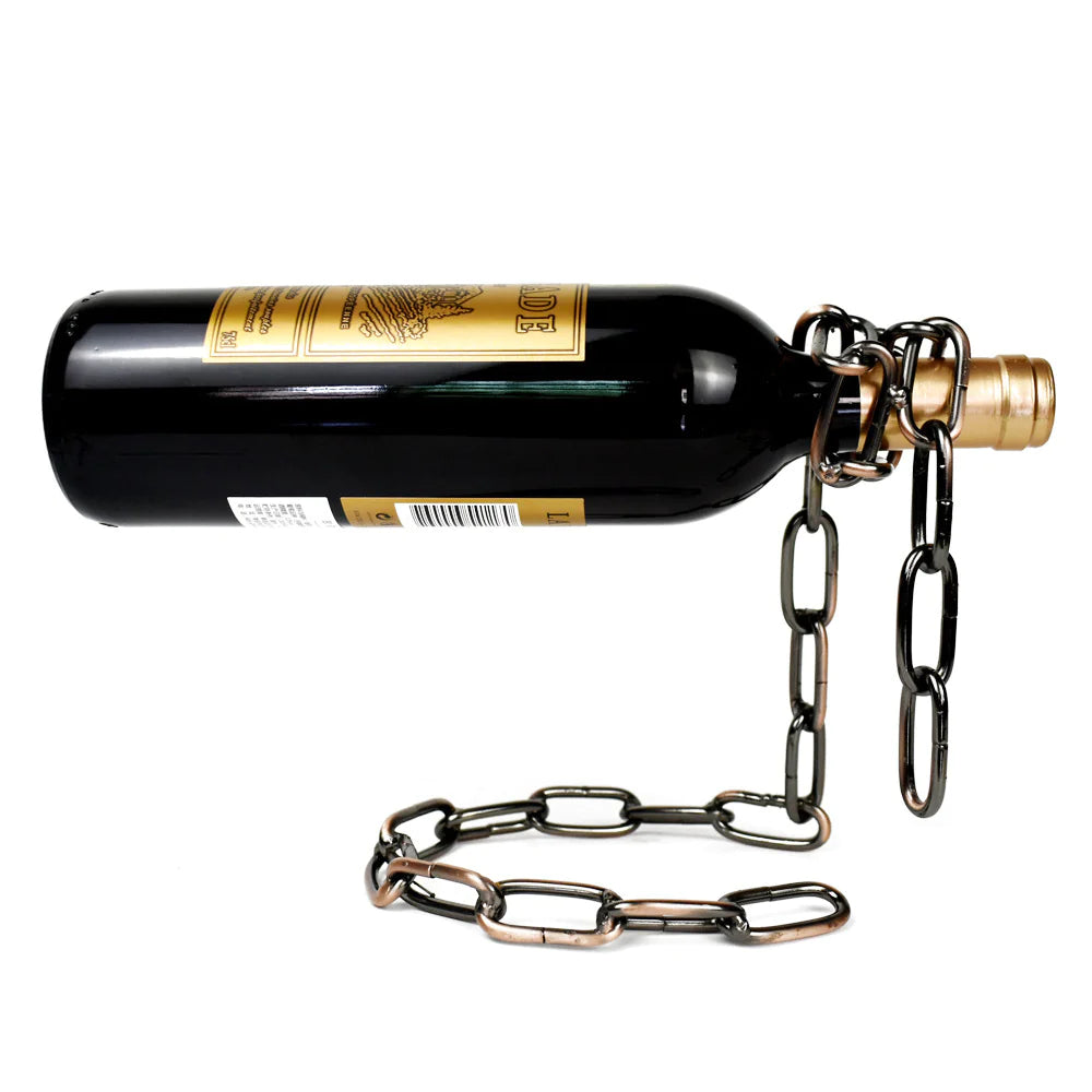 Creative Suspension Iron Chain Wine Bottle Holder (Copper, Gold, Silver)
